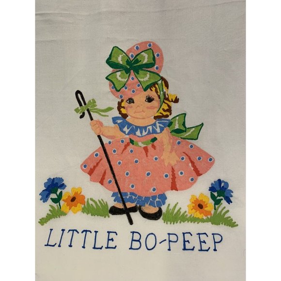 Baby Swaddle Cloth Nursery Rhyme Hand Painted 1967 34”x 45” - Picture 6 of 10